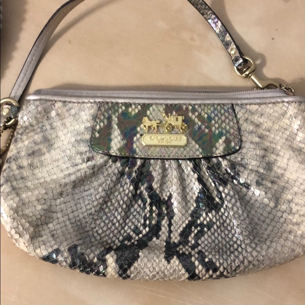 Snakeskin wristlet COACH worn once